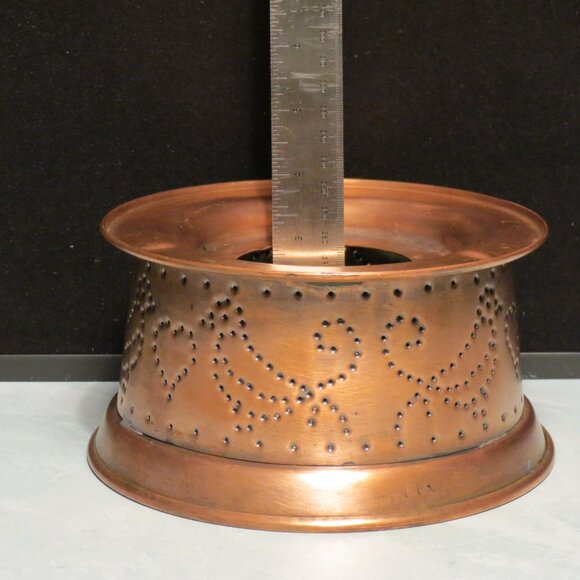 Vtg Pfaltzgraff Village Punched Solid Copper Warmer/Candle Holder - Picture 5 of 5